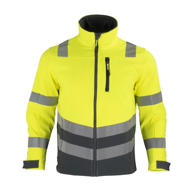 Softshell Bi Color Alta Visibilidad Clase 2 Hombre - amarillo-gris-oscuro, s