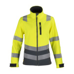 Softshell Bi Color Alta Visibilidad Clase 2 Mujer - amarillo-gris-oscuro, s