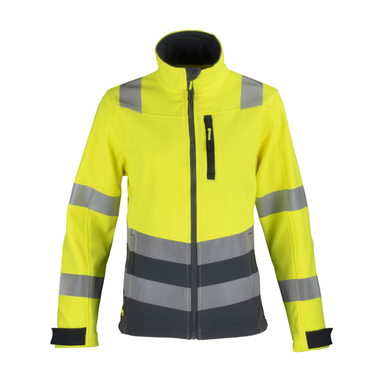 Softshell Bi Color Alta Visibilidad Clase 2 Mujer - amarillo-gris-oscuro, s