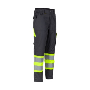 Pantalon Alta Visibilidad Bi Color Clase 1 - gris-oscuro-amarillo, xl