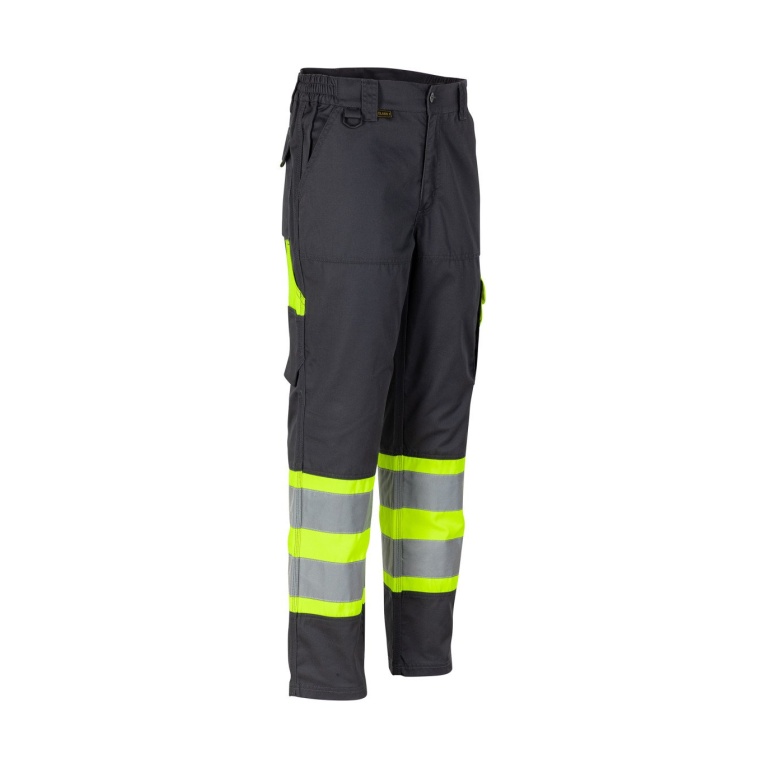 Pantalon Alta Visibilidad Bi Color Clase 1 - gris-oscuro-amarillo, xl