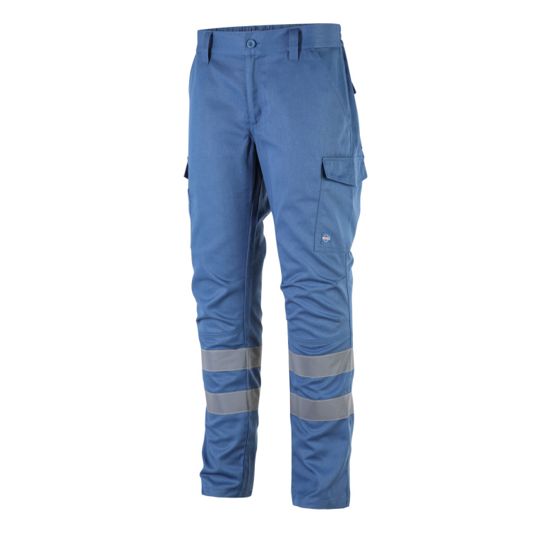 Pantalon Cargo Gabardina Con Cinta Hombre - azul-indigo, s