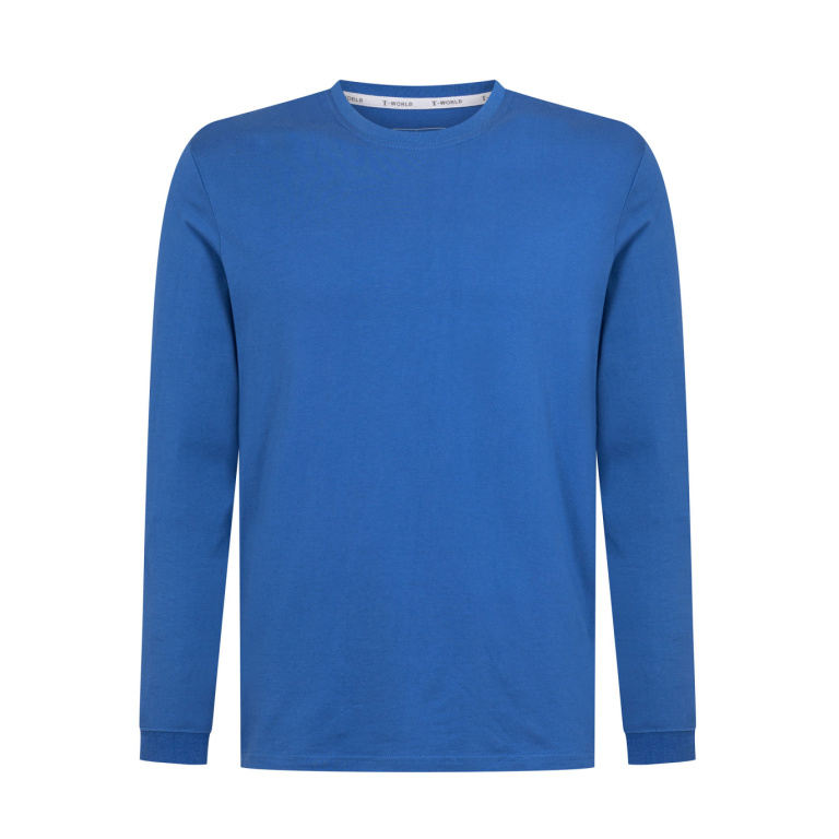 Polera Essential Soft Manga Larga Hombre - azulino, xs