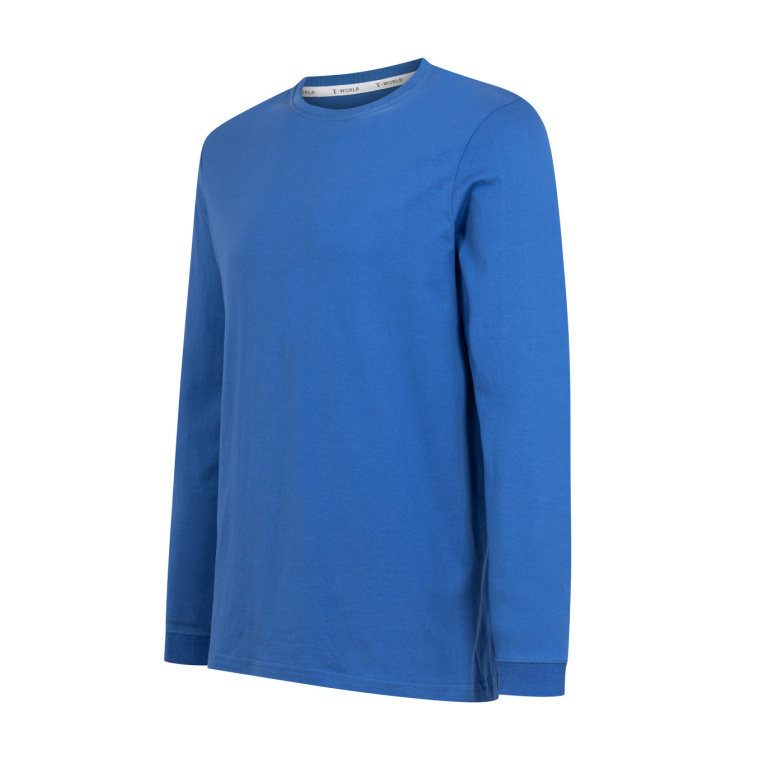 Polera Essential Soft Manga Larga Hombre - azulino, xs