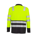 Polera Pique Alta Visibilidad Manga Larga Hombre - amarillo-gris-oscuro, xl