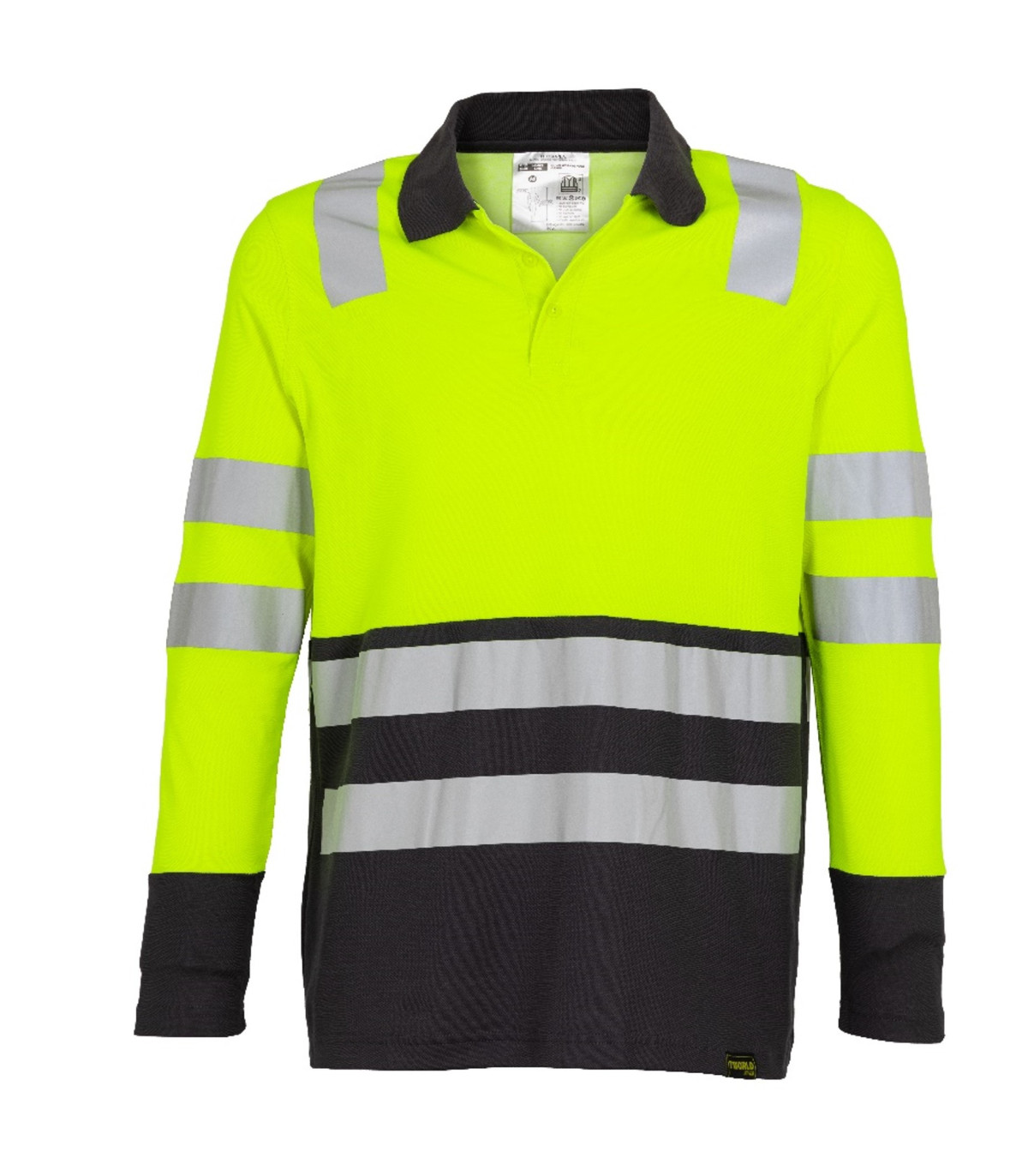 polera-polo-alta-visibilidad-bi-color-ml-hombre Polera Pique Alta Visibilidad Manga Larga Hombre - amarillo-gris-oscuro, xl