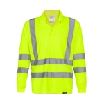 Polera Pique Alta Visibilidad DryFit Manga Larga Con Cinta Reflectiva - amarillo, xl