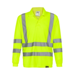 Polera Pique Alta Visibilidad DryFit Manga Larga Con Cinta Reflectiva - amarillo, xl