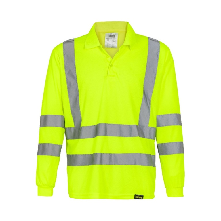Polera Pique Alta Visibilidad DryFit Manga Larga Con Cinta Reflectiva - amarillo, xl