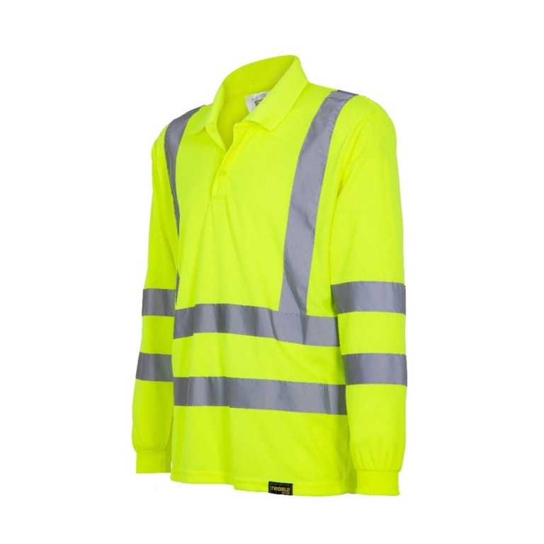 Polera Pique Alta Visibilidad DryFit Manga Larga Con Cinta Reflectiva - amarillo, xl