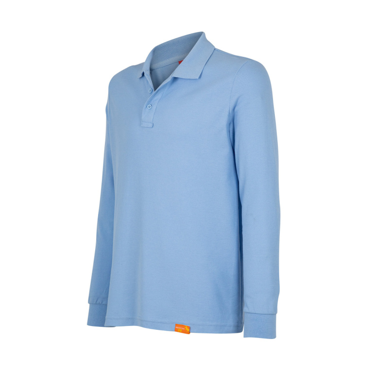 Polera Pique Manga Larga Hombre - celeste-claro, xl