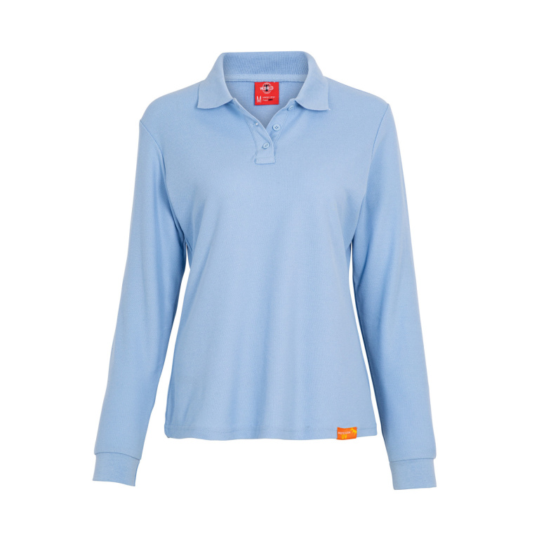 Polera Pique Manga Larga Mujer - celeste-claro, xl