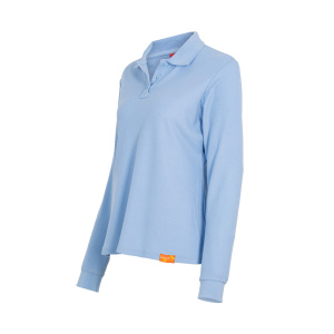Polera Pique Manga Larga Mujer - celeste-claro, xl