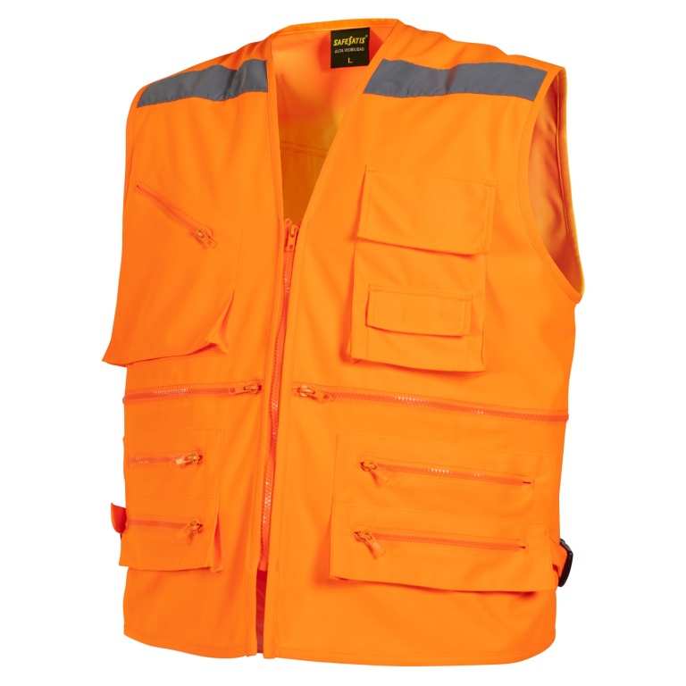 Chaleco Geologo Vial Con Cinta Reflectante Tricot - naranjo, s