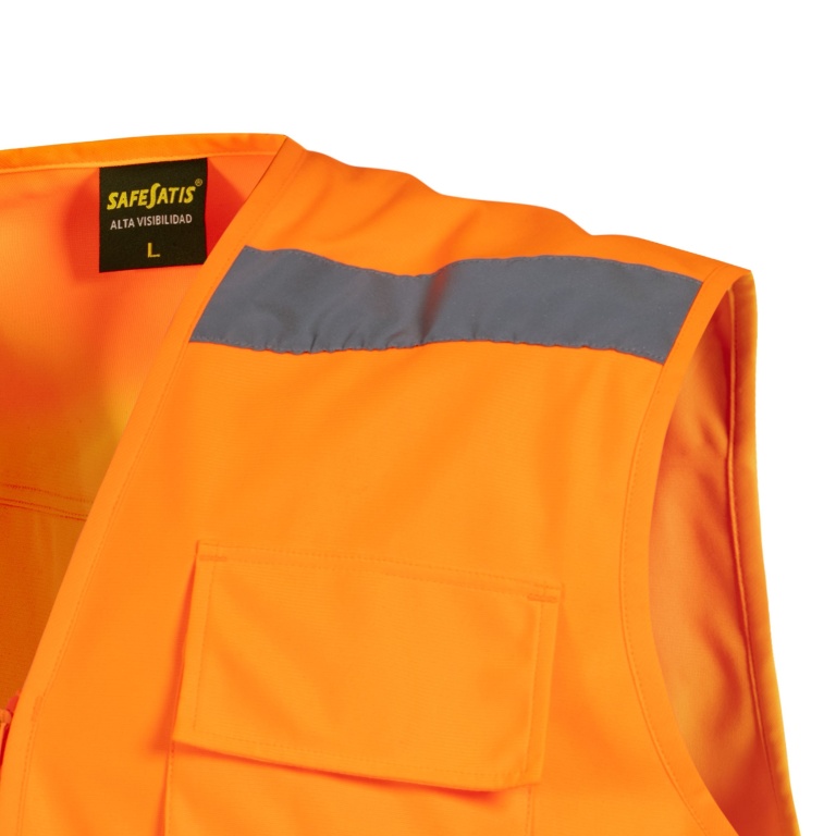 Chaleco Geologo Vial Con Cinta Reflectante Tricot - naranjo, s