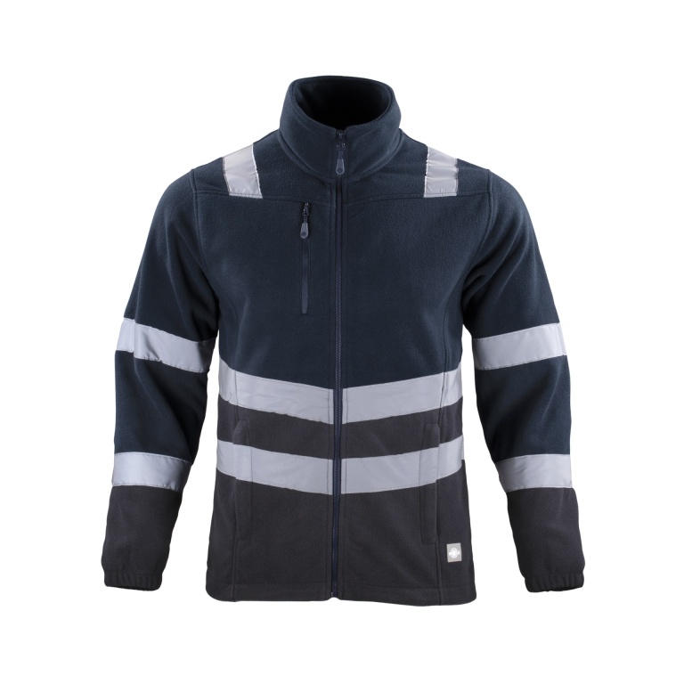 Micropolar Bi-Color Con Cinta Reflectiva Hombre - azul-negro, xl