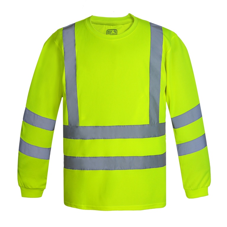 Polera Dry Fit Manga Larga Con Cinta Reflectiva - amarillo, xl