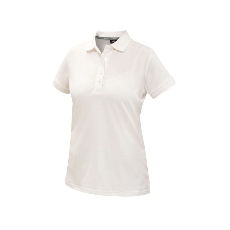 Polera Pique Comfort Spandex Manga Corta Mujer - blanco, xl