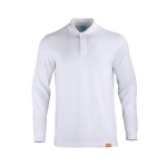 Polera Pique 80% Algodón Manga Larga Hombre - blanco, xl