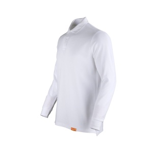 Polera Pique 80% Algodón Manga Larga Hombre - blanco, xl