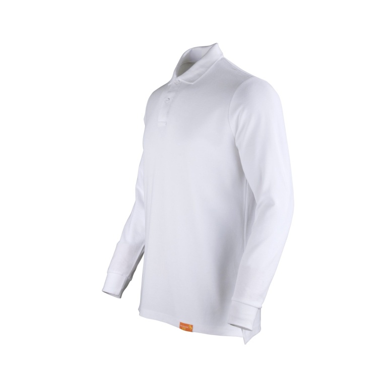 Polera Pique 80% Algodón Manga Larga Hombre - blanco, xl
