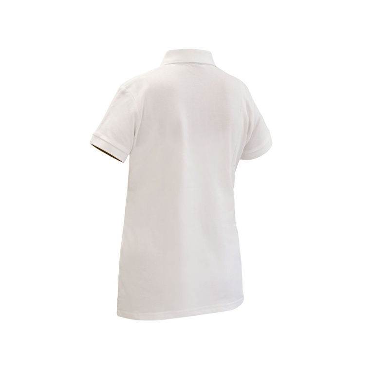 Polera Pique Comfort Spandex Manga Corta Mujer - blanco, xl