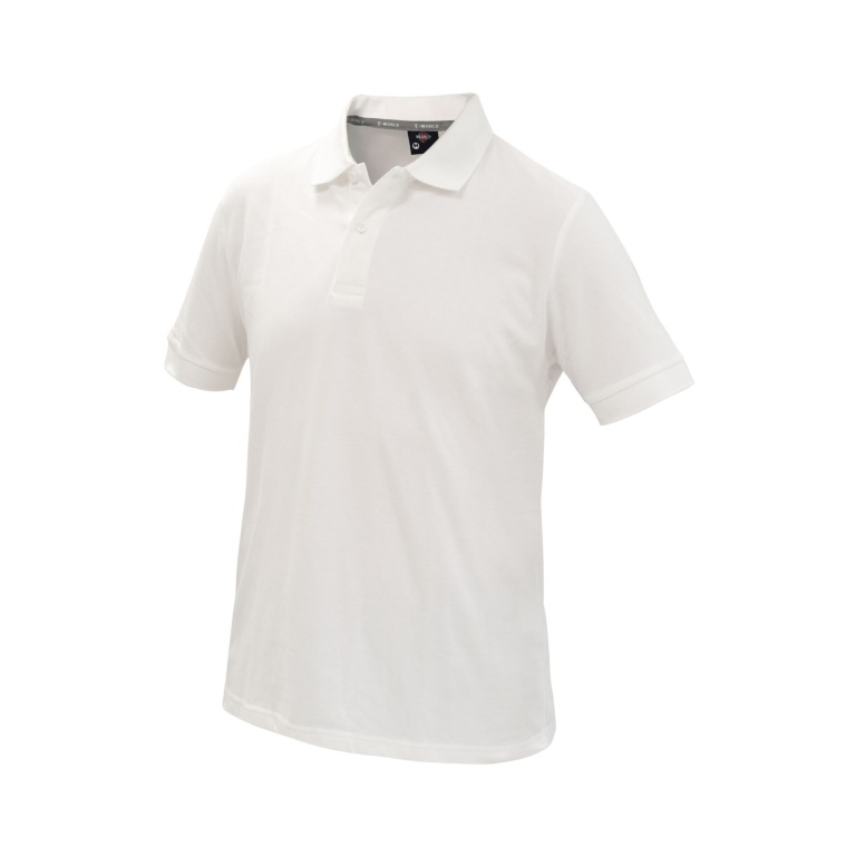 Polera Pique Comfort Spandex Manga Corta Hombre - blanco, xl