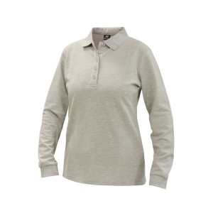Polera Pique Comfort Spandex Manga Larga Mujer - gris, xl