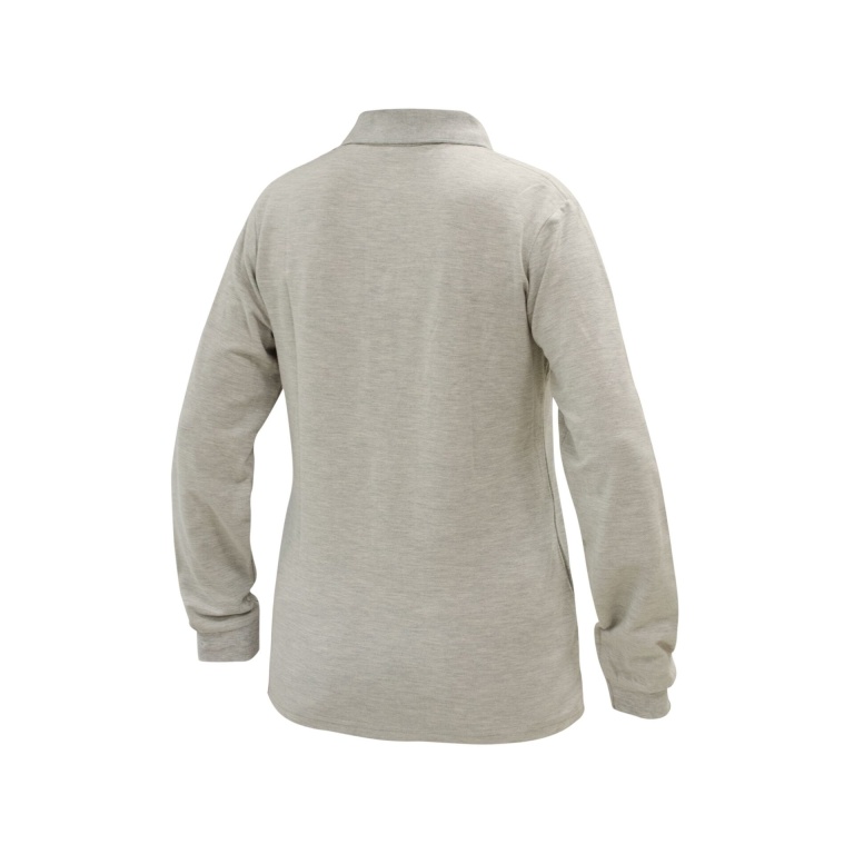 Polera Pique Comfort Spandex Manga Larga Mujer - gris, xl
