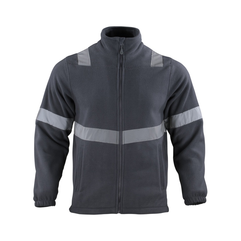 Micropolar Con Cinta Reflectiva Manga Larga Hombre - gris-oscuro, xl