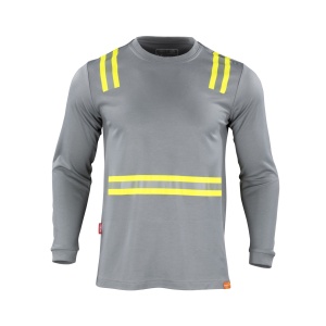 Polera Alta Visibilidad Manga Larga Hombre - gris, xl