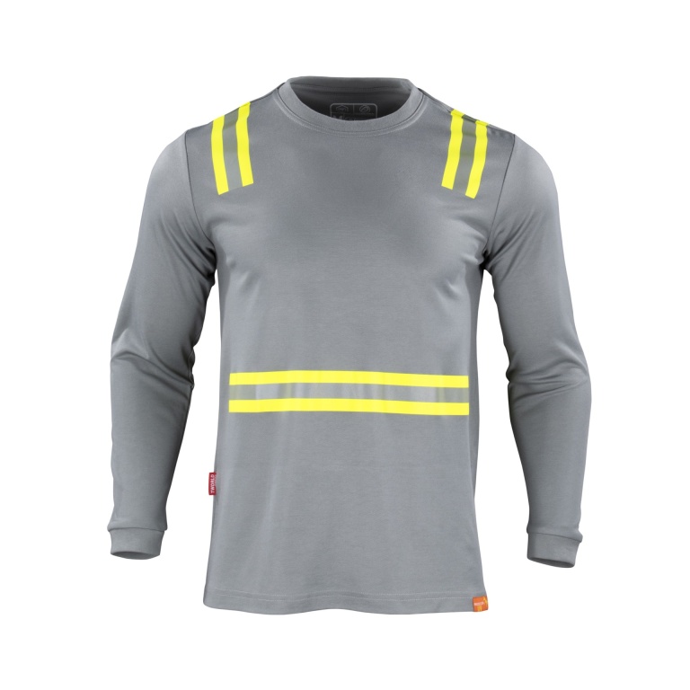 Polera Alta Visibilidad Manga Larga Hombre - gris, xl