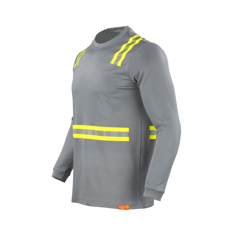 Polera Alta Visibilidad Manga Larga Hombre - gris, xl