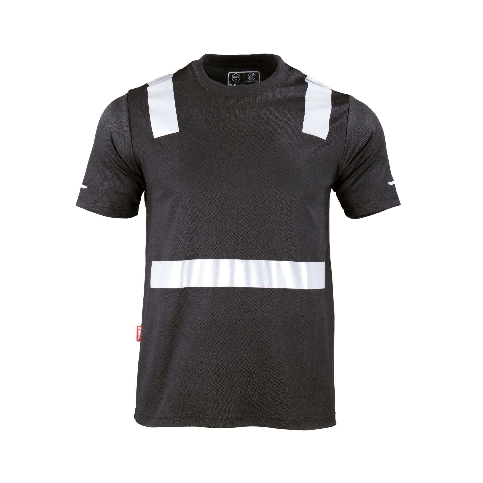 n1-13.jpg Polera Hibrida Con Cinta Reflectiva Manga Corta Hombre - negro, xl