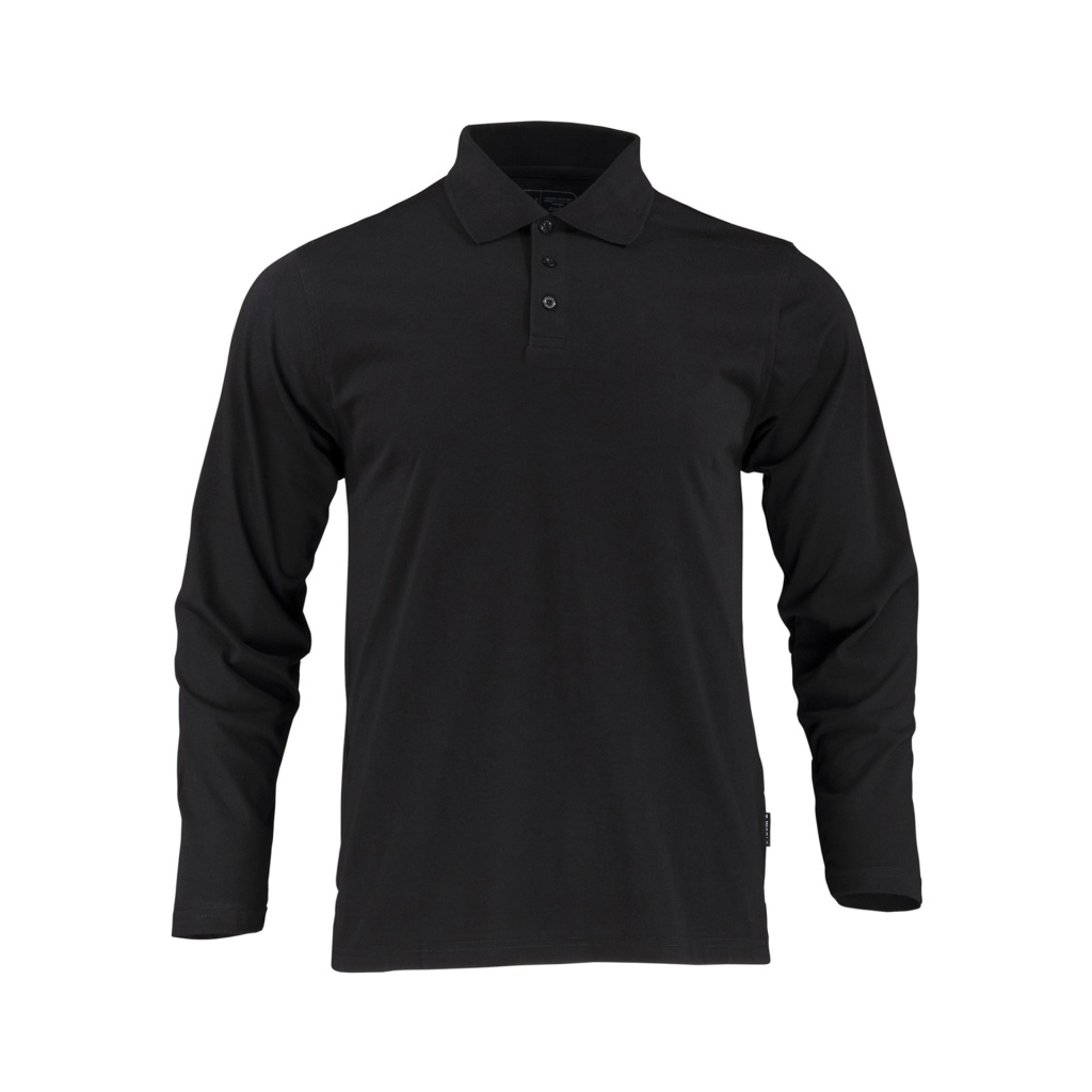 Polera Pique Dryfresh Smooth Manga Larga Hombre - negro, xl