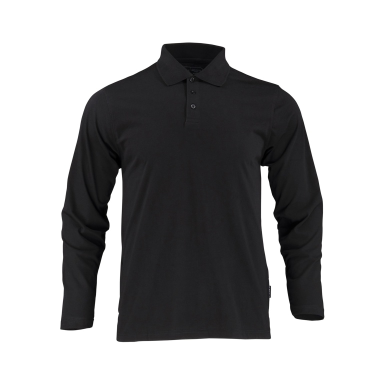 Polera Pique Dryfresh Smooth Manga Larga Hombre - negro, xl