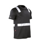Polera Hibrida Con Cinta Reflectiva Manga Corta Hombre - negro, xl