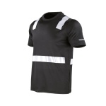 Polera Hibrida Con Cinta Reflectiva Manga Corta Hombre - negro, xl