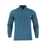 Polera Pique Dryfresh Manga Larga Hombre - azul-piedra, xl