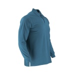 Polera Pique Dryfresh Manga Larga Hombre - azul-piedra, xl