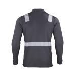 Polera Pique Hibrida con Cinta Reflectiva Manga Larga Hombre - gris-oscuro, xl