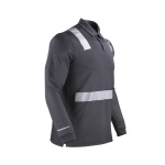 Polera Pique Hibrida con Cinta Reflectiva Manga Larga Hombre - gris-oscuro, xl