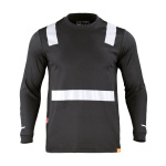 Polera Hibrida Con Cinta Reflectiva Manga Larga Hombre - negro, s