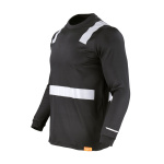 Polera Hibrida Con Cinta Reflectiva Manga Larga Hombre - negro, s