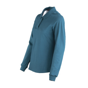 Polera Pique Dryfresh Manga Larga Mujer - azul-piedra, xl