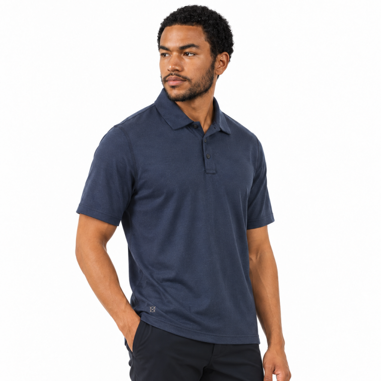 Polera UV Cooling Oxwear Amur Hombre Manga Corta Azul Catiónico