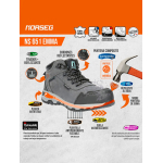 Calzado de Seguridad Ns 651 Emma Norseg para Mujer, Gris, vista 1