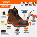 Calzado de Seguridad Viper CT Norseg, Dark brown, vista 9