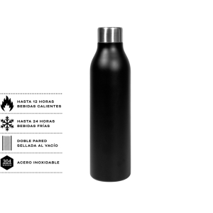 Botella térmica Kupfer 500 ml Negro