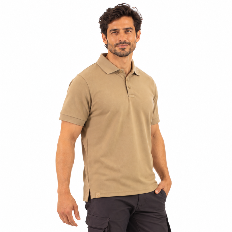 Polera UV Cooling Oxwear Kumera Hombre Manga Corta Beige Oscuro